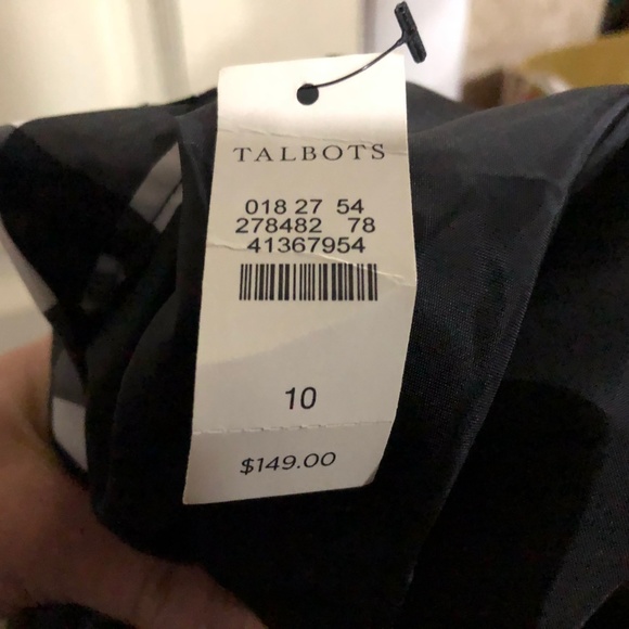 Talbots black white plaid full skirt NEW - Picture 7 of 8